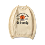 Kvinders Halloween-print græskar sweatshirt med rund hals