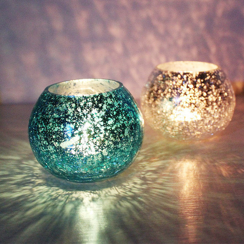 Christmas Glass Ball Candle Holder Decoration