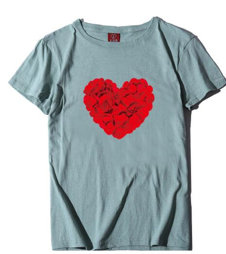 Valentinsdag Romantisk Par Love Rose Kortærmet