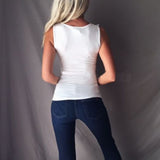 Lace Stitching Solid Color Top Sleeveless Tight-fitting Bottoming Vest