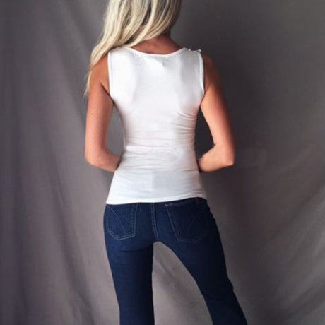 Lace Stitching Solid Color Top Sleeveless Tight-fitting Bottoming Vest