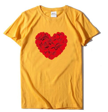 Valentinsdag Romantisk Par Love Rose Kortærmet