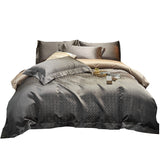Europæisk stil Luksus 140 High-end Brocade Jacquard Sengetøj i 4 dele Bomuld Satin Dynebetræk Sengelagen Dyne 18 Sengetøj