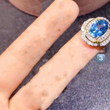Ladies Fashion Personality Natural Blue Topaz Ring