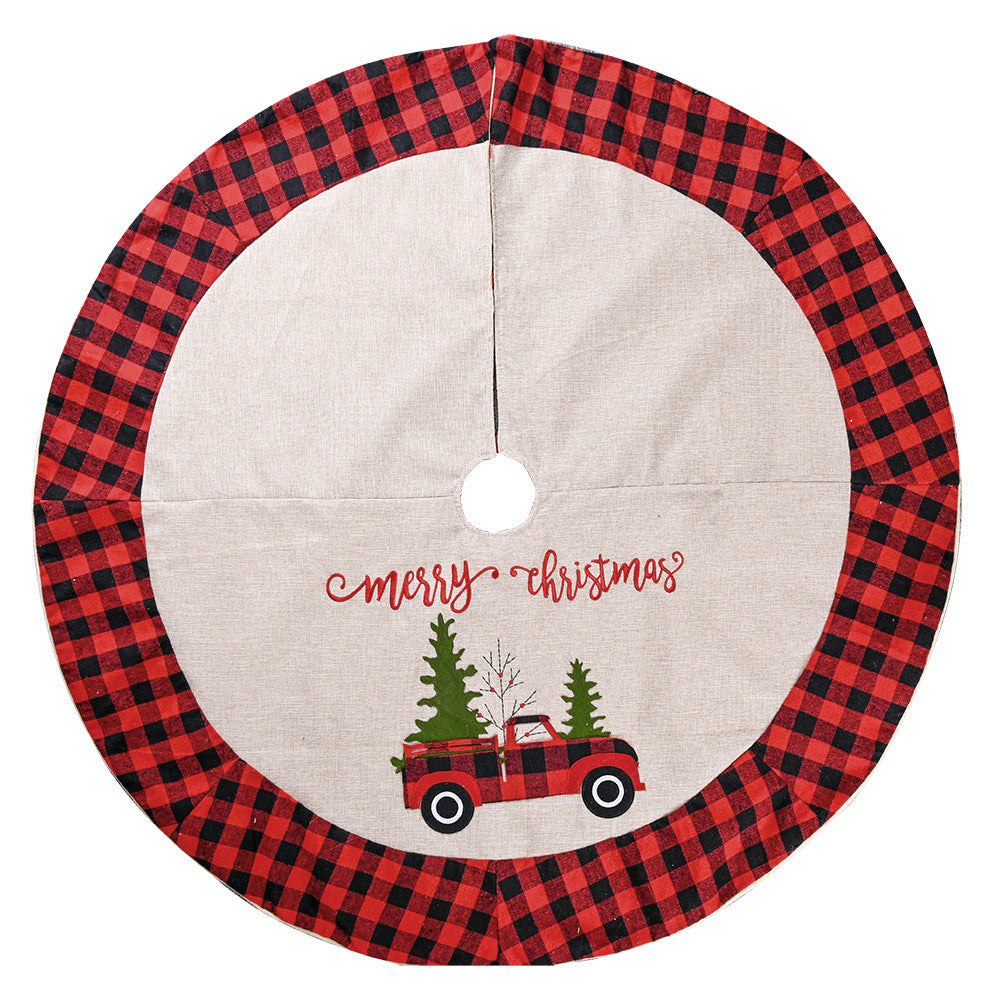 Linen Tree Skirt Bil Juletræ 120CM Julepynt Træ