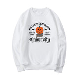 Kvinders Halloween-print græskar sweatshirt med rund hals