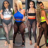 Mode Skinny Casual Colorblock Mesh Leggings
