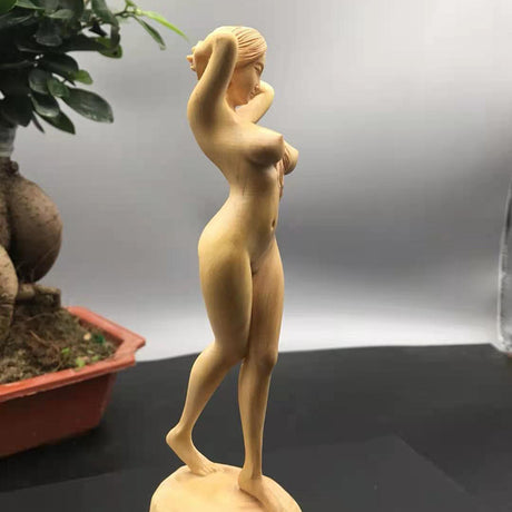 Boxwood Nude Woman Ornament Wooden Crafts