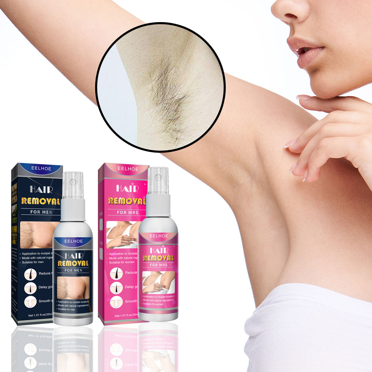 Gentle And Painless Hair Removal Spray For Underarm Private Area