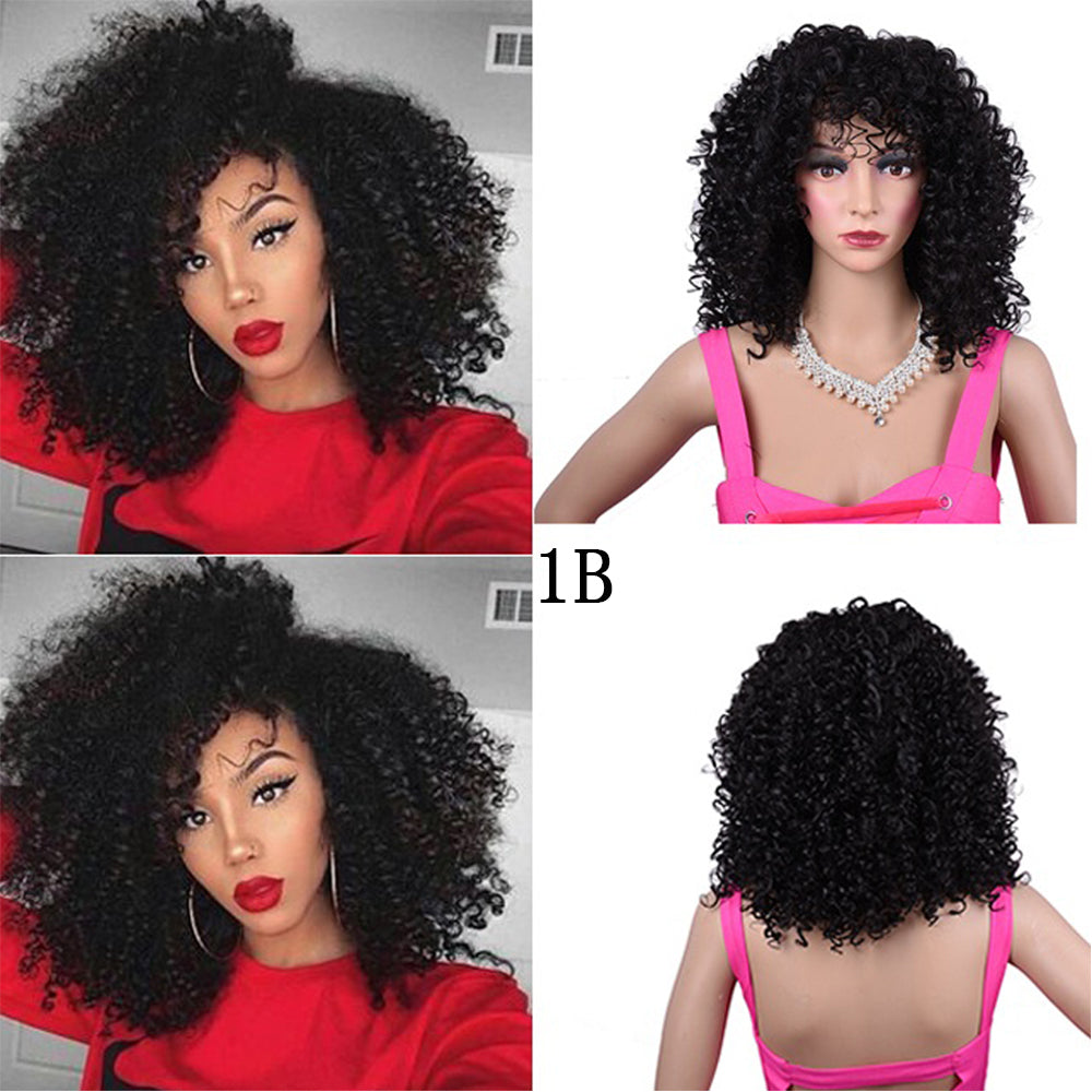 Syntetisk Afro Curly Wig Afrikanske Parykker Til Sorte Kvinder