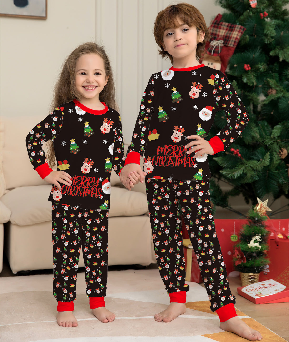 Familie Jul Matchende Pyjamas Sæt Jul Pyjamas Til Familie Jul PJS Xmas Nattøj